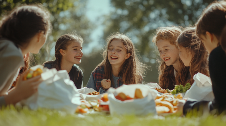 Celebración de un picnic para colegios